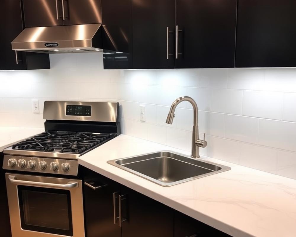 Sparkling kitchen after final clean